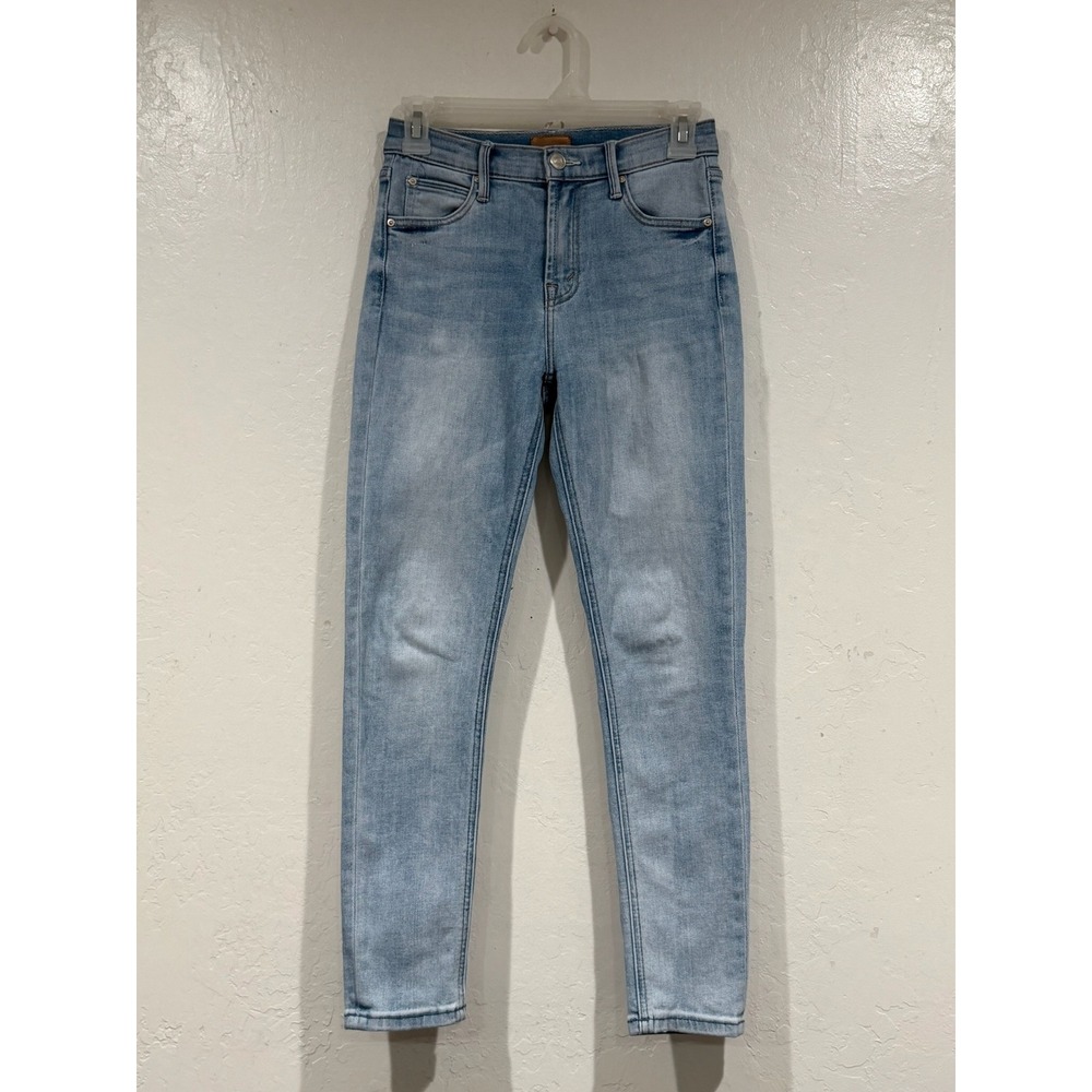 Mother Snap Down Mini Flare Jeans High Spirits Light Wash Denim Size 26 View 2